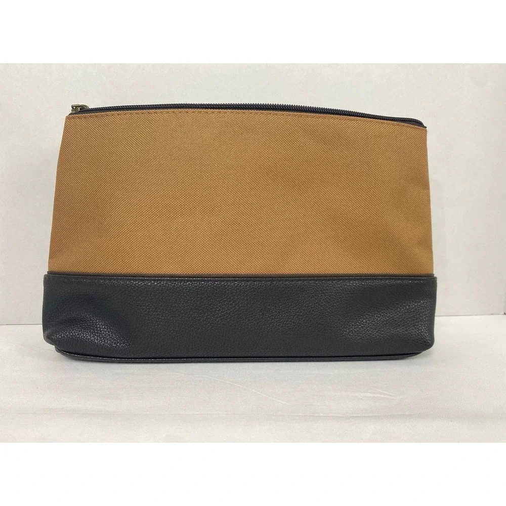 Adventures by Disney Collection Zipper Pouch Travel Cosmetic Bag Tan Black - Picture 3 of 6